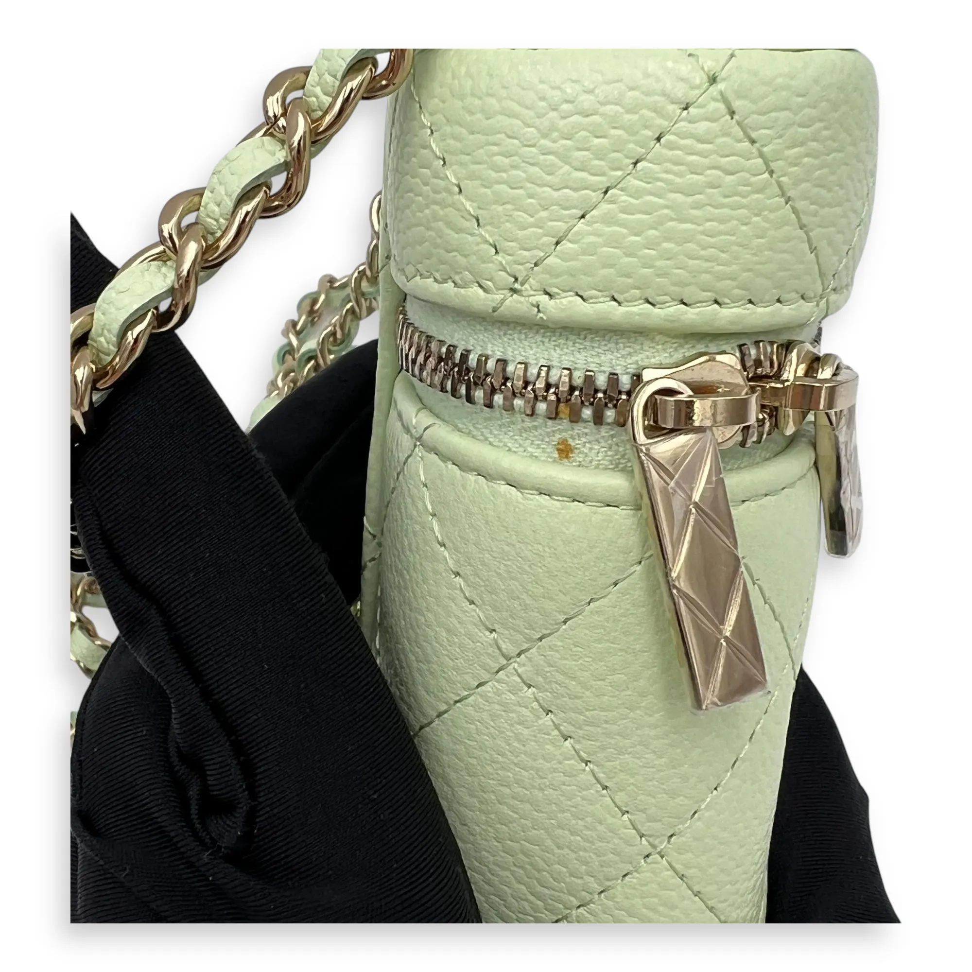 Vanity Mini Crossbody bag in Caviar leather, Gold Hardware
