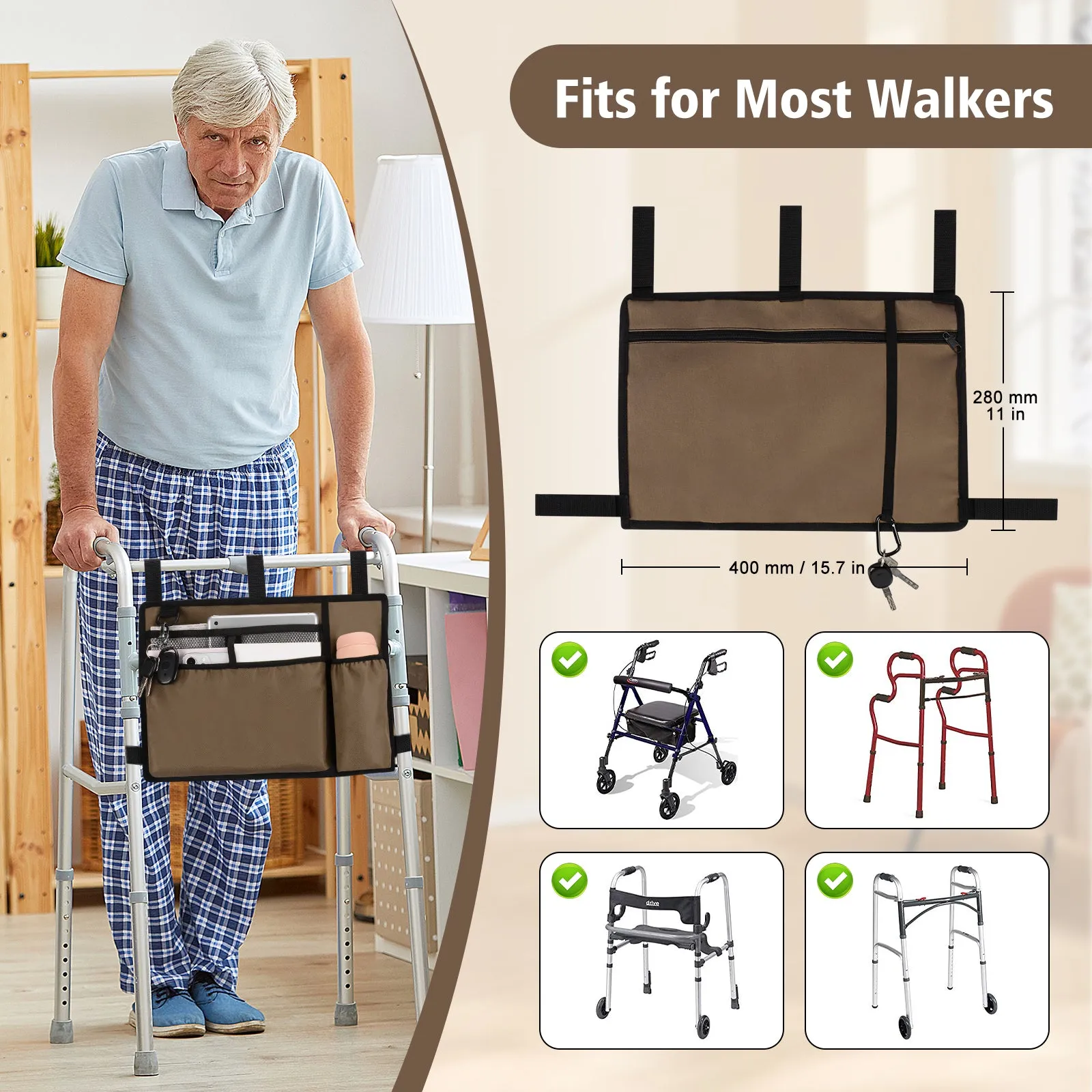 Water-Resistant Folding Walker Bag