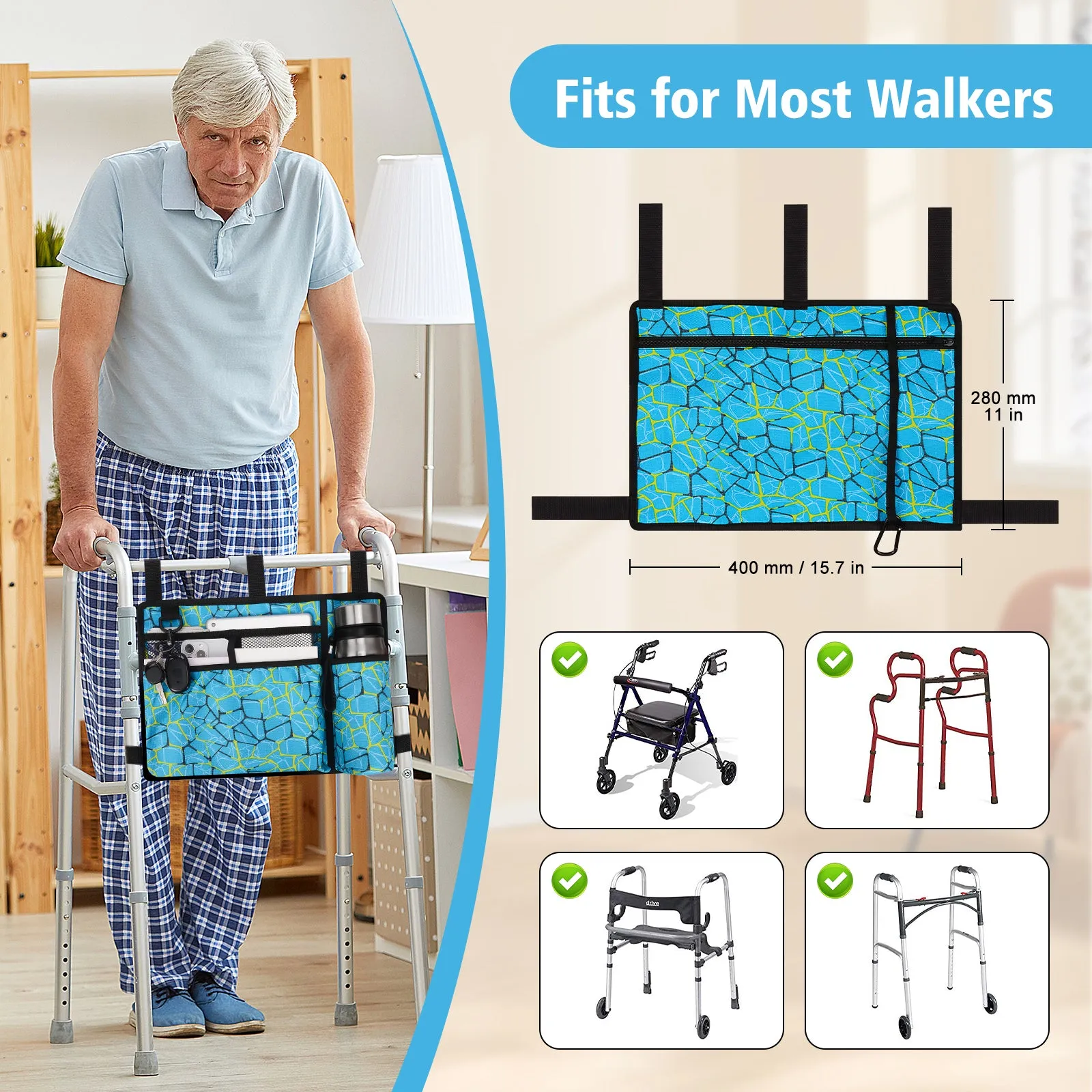 Water-Resistant Folding Walker Bag