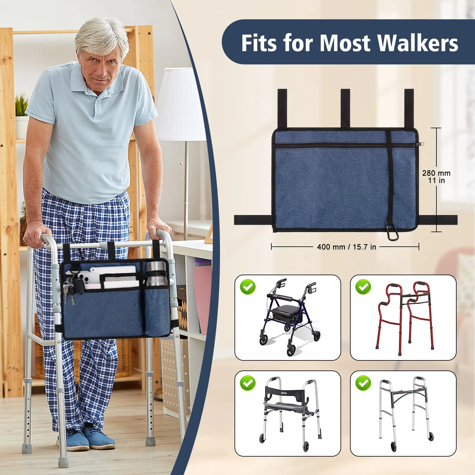 Water-Resistant Folding Walker Bag