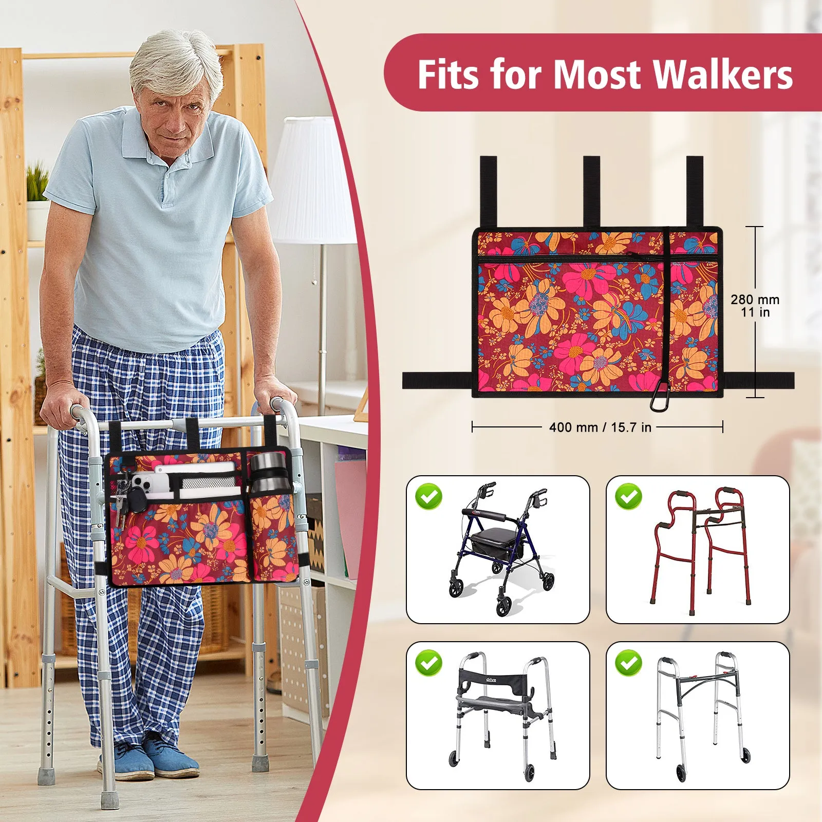 Water-Resistant Folding Walker Bag
