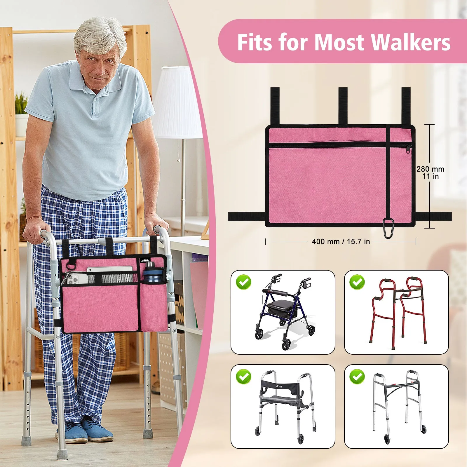 Water-Resistant Folding Walker Bag
