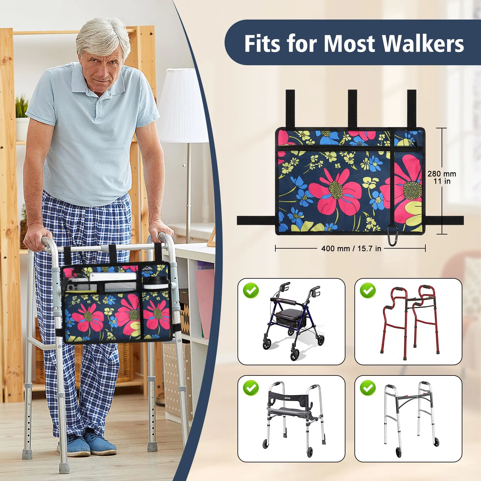 Water-Resistant Folding Walker Bag