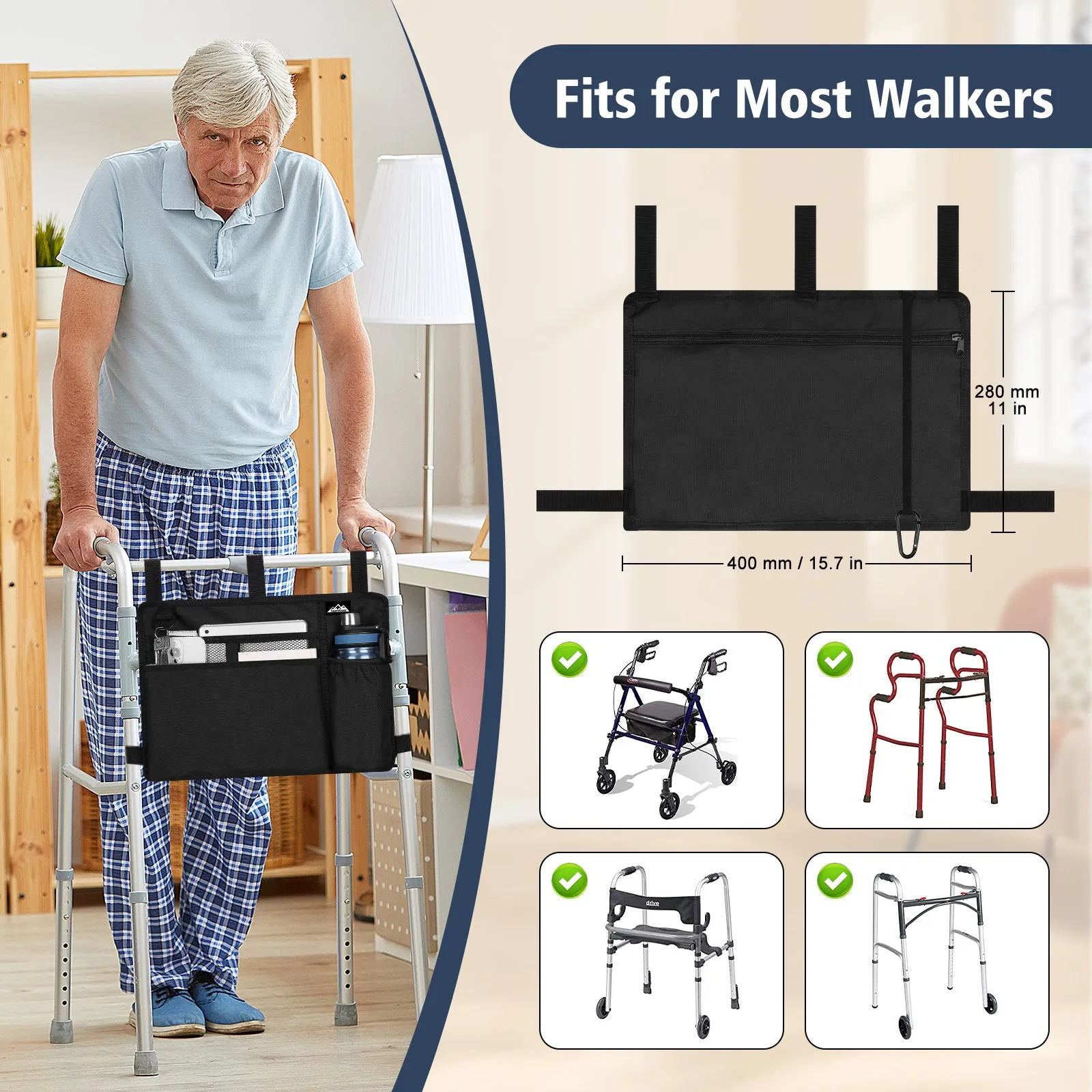 Water-Resistant Folding Walker Bag