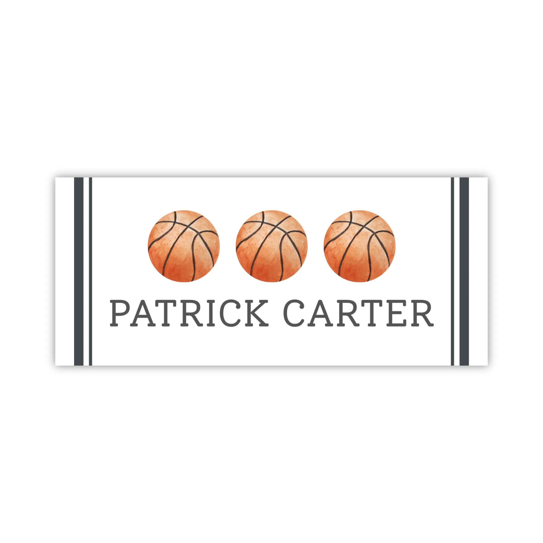 Water Resistant Name Labels - Basketball