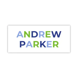 Water Resistant Name Labels - Blue & Green