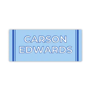 Water Resistant Name Labels - Blue Crayon