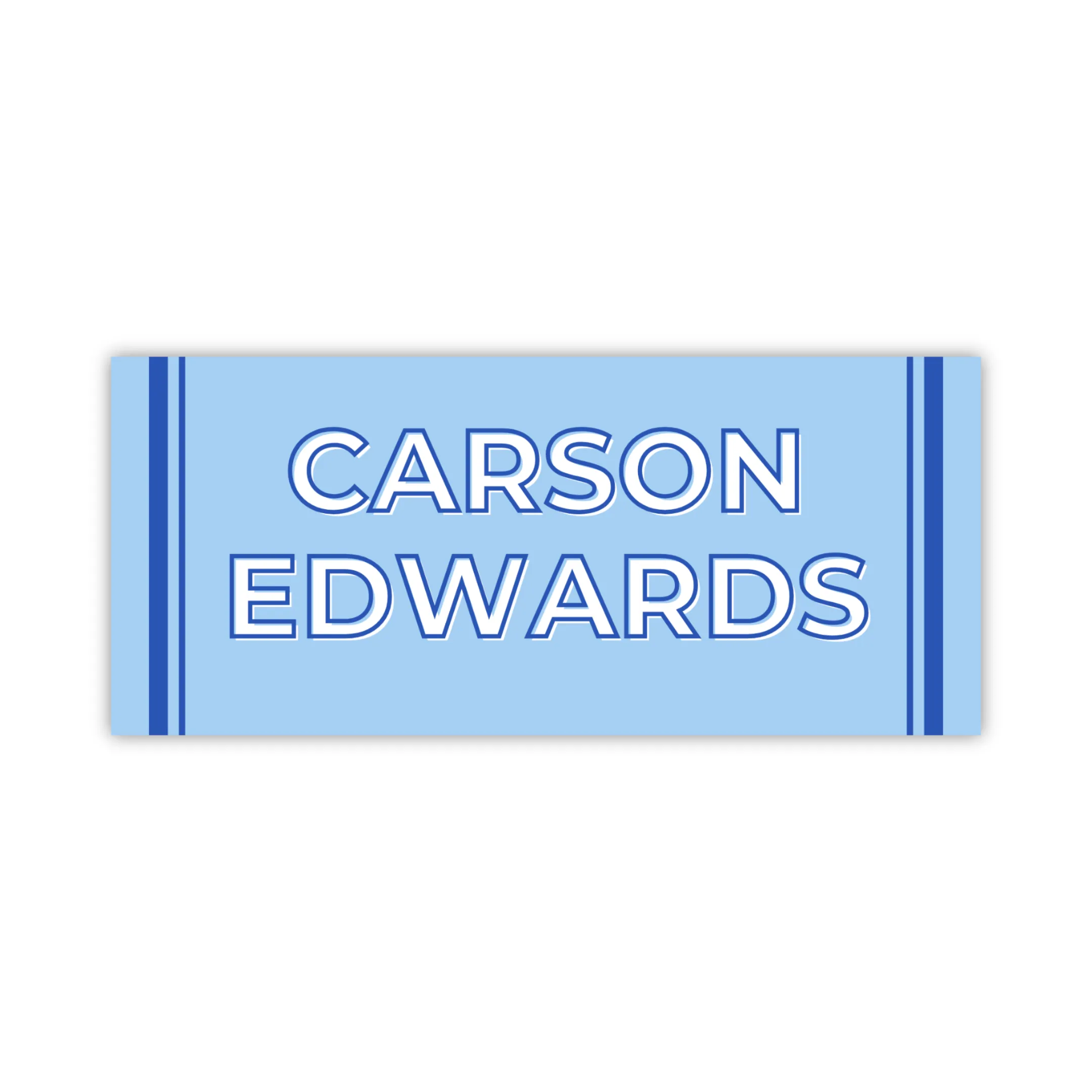 Water Resistant Name Labels - Blue Crayon