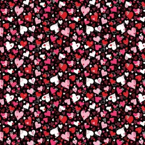Whole Lotta Love by Benartex HEART TO HEART/BLACK