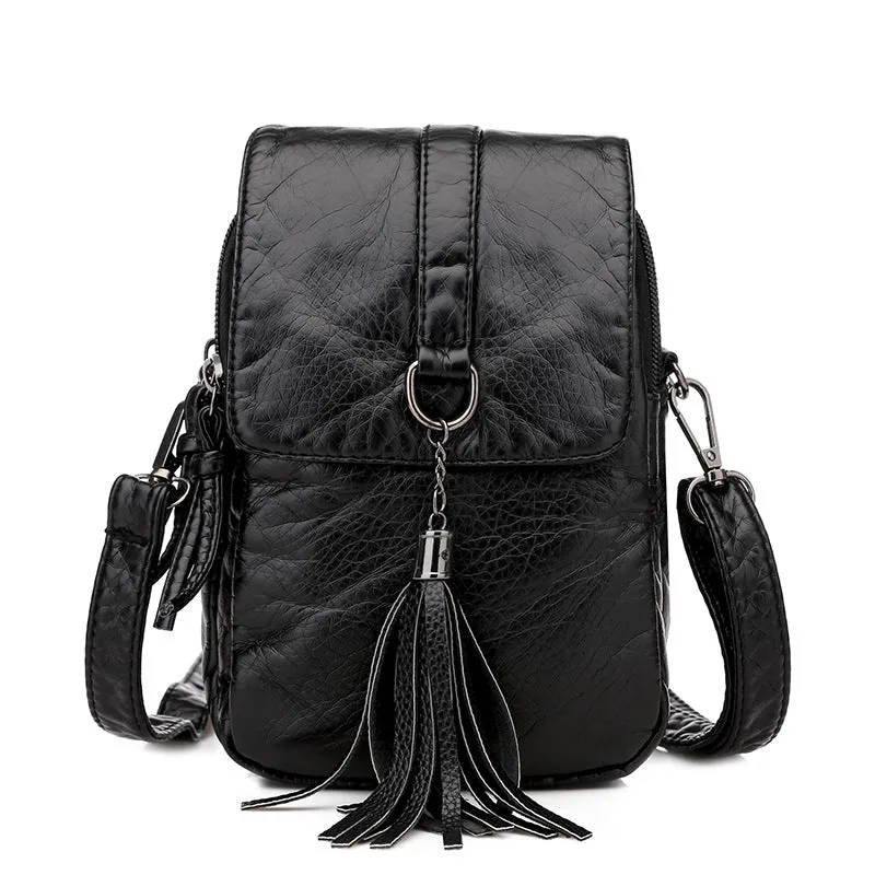 Women's Retro Soft Leather Textured Fashion Large Shoulder Bags