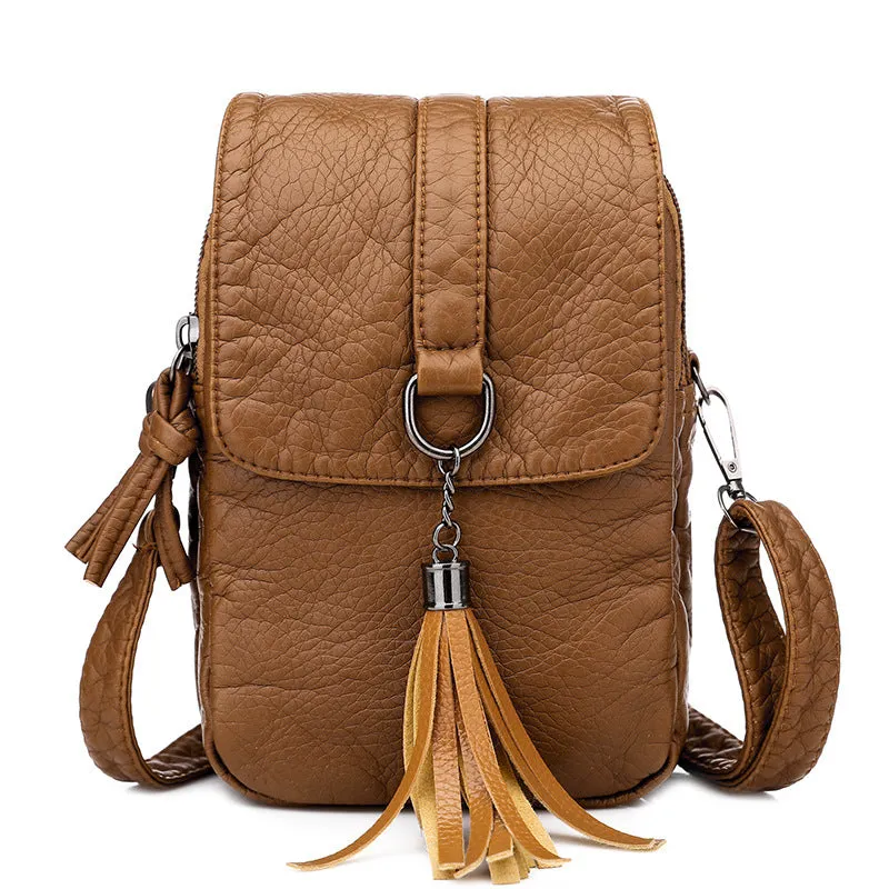 Women's Retro Soft Leather Textured Fashion Large Shoulder Bags