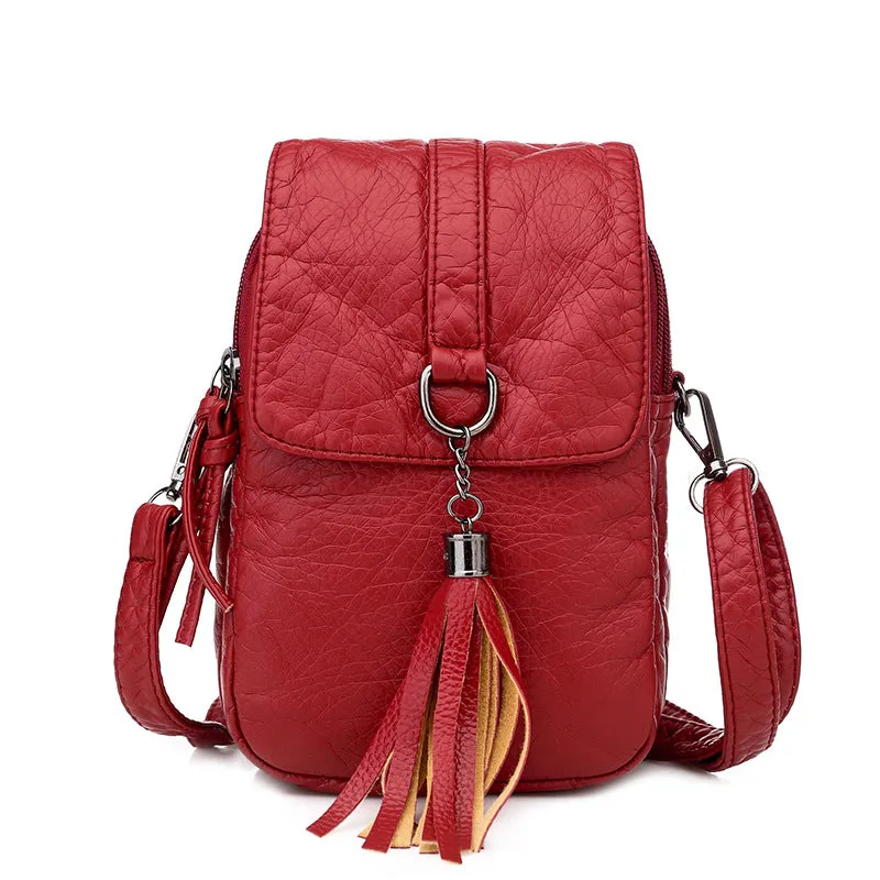 Women's Retro Soft Leather Textured Fashion Large Shoulder Bags