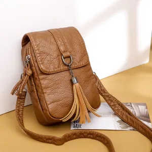 Women's Retro Soft Leather Textured Fashion Large Shoulder Bags