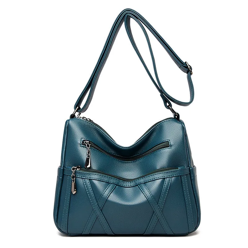 Women's Soft Leather Fashion Mummy Mom Crossbody Bags