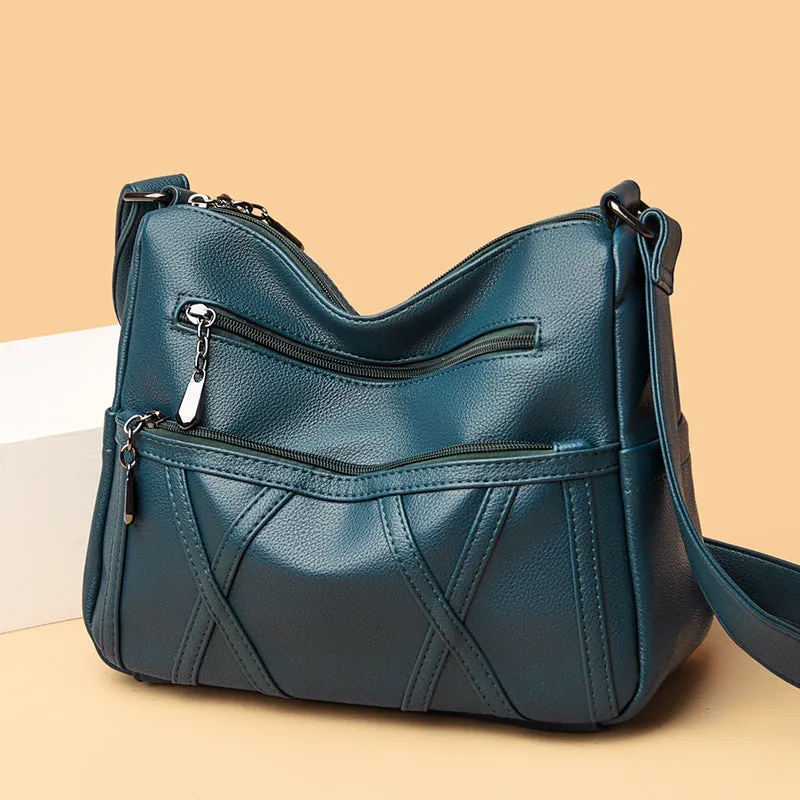 Women's Soft Leather Fashion Mummy Mom Crossbody Bags