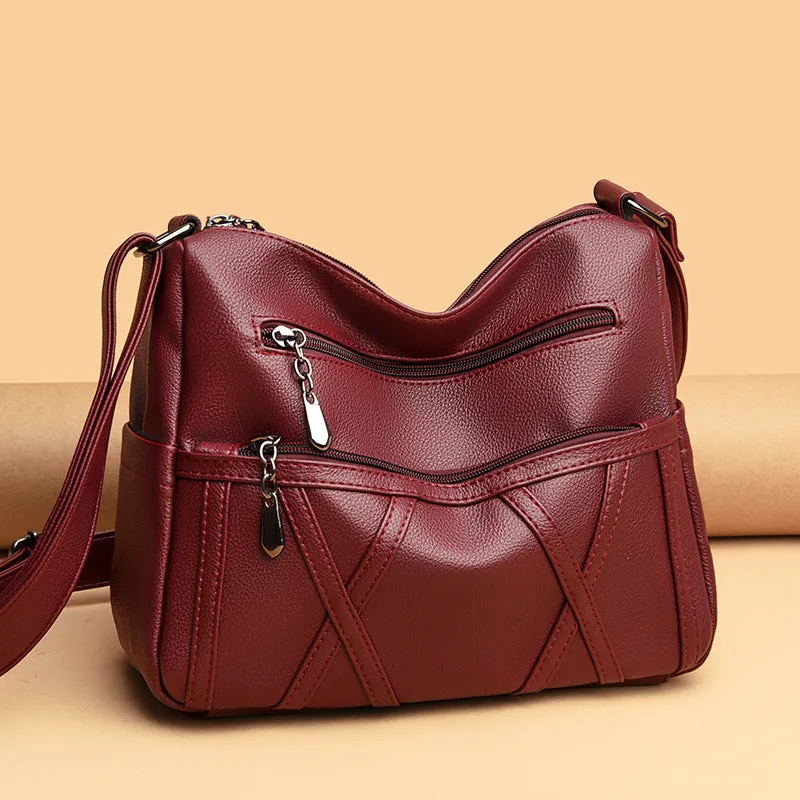 Women's Soft Leather Fashion Mummy Mom Crossbody Bags