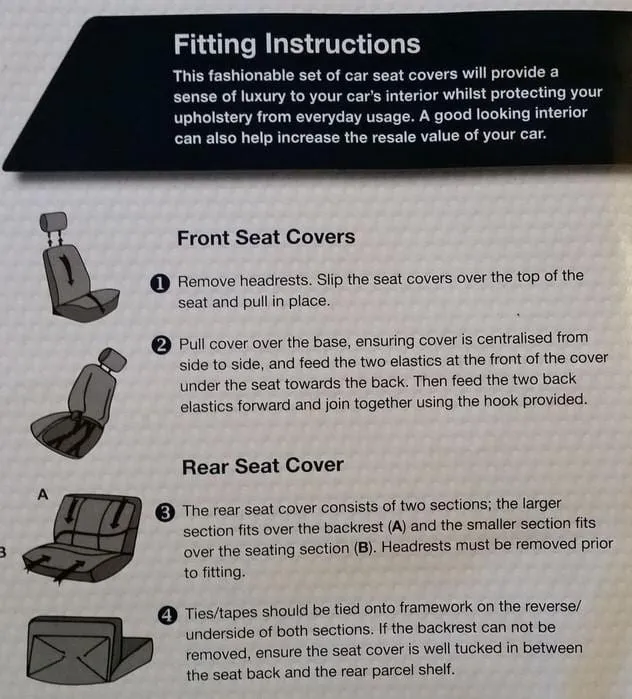 XtremeAuto Universal Fit Black With Pin Strip Car Seat Covers